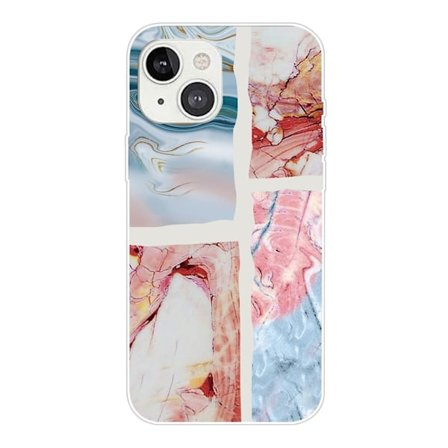 Marmormotiv iPhone 14 Plus skal - Vågig Marmorplatta