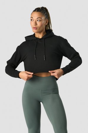 ICANIWILL - Stride Cropped Hoodie Wmn Black - Dam - Träningskläder från ICIW