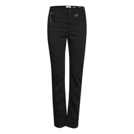Pulz Jeans Zemma Straight Leg Sort, Dame, Størrelse: W32 L32