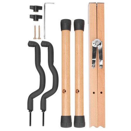 Solid Gitarstativ Bøk Folk Klassisk Stativ Vertikal Sammenleggbar Gulv for Hjem BassSolid Bøk Gitarstativ