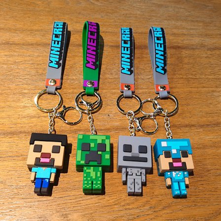 Klassisk Minecraft-figurmodel legetøj nøglering Min verden Stev A
