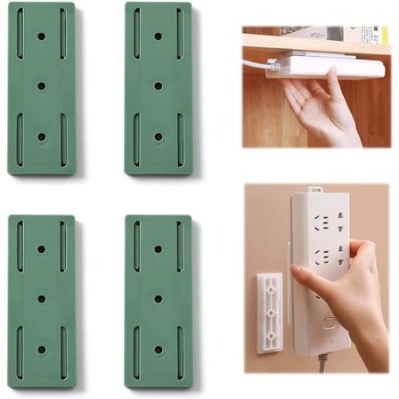 4 st självhäftande hållare för grenuttag, fäste för uttag, stativ för grenuttag, stansfri hållare för uttag