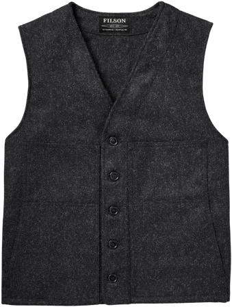Filson M's Mackinaw Wool Vest Charcoal
