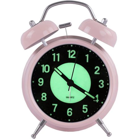 Retro Lysende Vækkeur Morgen Stille Quartz Sengeur Vækkeur