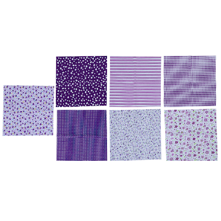 7 kpl 50x50cm violetti kukkakuvioinen puuvillakangas kangas DIY-askarteluun ompeluun Scrapbooking-ompelusettiin