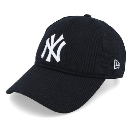 New Era - MLB Schwarz unconstructed Cap - New York Yankees Herringbone 9TWENTY Black Dad Cap / Unconstructed @ Hatstore