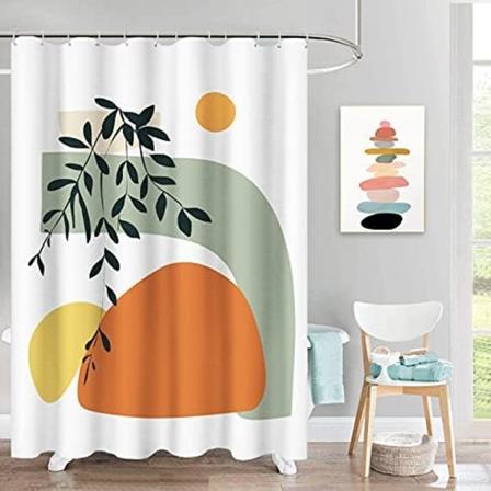Boho Moderni Suihkuverho Kylpyhuoneeseen/Abstrakti Nykyaikainen Taide Minimalistinen Geometrinen Vesitiivis Suihkuverhosetti