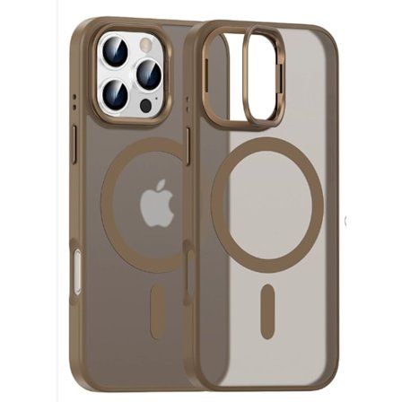 Fashion Lens Stativ Magnetiskt Telefonfodral För iPhone 16 15 14 Plus 13 Pro Max För Magsafe Trådlös Laddare Stötsäkert Skydd Guld