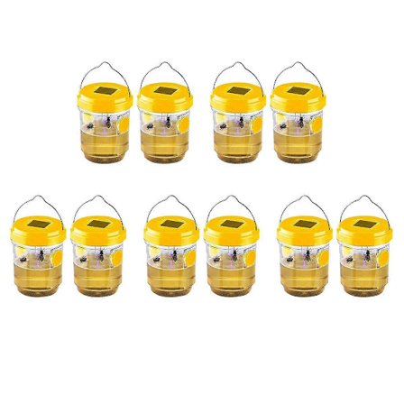 10 pak Solar Hvepsefælde til Udendørs Ophængning, Hvepsefanger med Lys Kompatibel med Gedehamse, Hornetter, Bi
