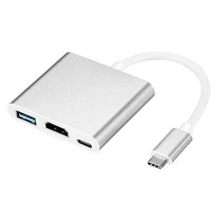 1 Type C til 4K HDMI USB 3.0 USB-C Adapter Sølv