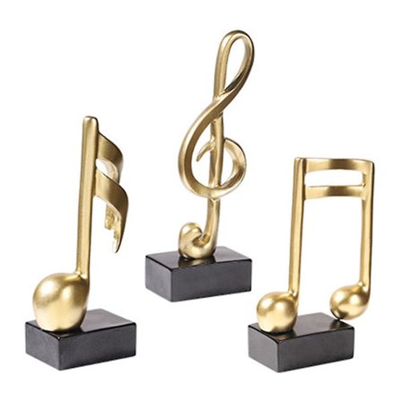 3 stykker harpiks musiknode statuette ornamenter skulpturer til hjemmet skrivebord kontorbord stue indretning