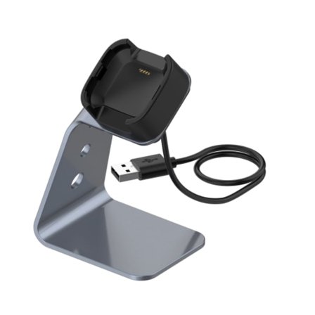 För Fitbit Versa / Versa Lite / Versa SE Universal laddare i aluminiumlegering med chipskydd, stöder snabbladdning