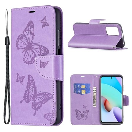 Butterfly läder Xiaomi Redmi 10 Prime / Xiaomi Redmi 10 fodral - Lila