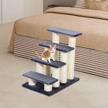 Rootz Animal Stairs - Grå - Spånskiva, Plysch - 23,62 cm x 16,54 cm x 24,02 cm