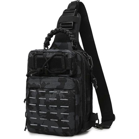 Fiske Ryggsäck Fiske Sling Bag Fiske Ryggsäck med Spöhållare Fiskeutrustning Förvaringsväska