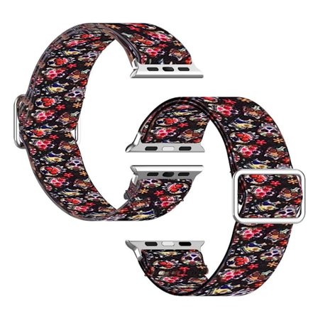 Apple Watch Series 6 / 5 40mm elastic nylon pattern watch band - Colorful Skull