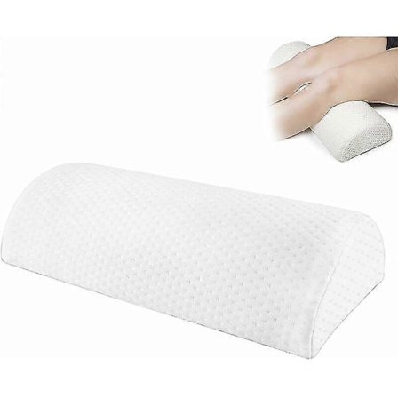 Halvmåne Pude, Halv Cylinder Fodstøtte, Memory Foam Fodstøtte Pude, Fodpude til Under Skrivebord, Skum Fodstøtte til Kontor, Hvid (ShiKai)
