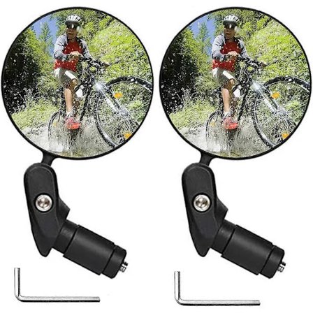 [CA] Par Sykkel Bakspeil 360 Justerbare Sykkelspeil for 18-22cm Styre Bredvinkel Konvekse Speil Styre Sidespeil med 2 Nøkler
