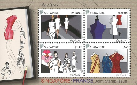 Singapore - Mode - fællesudgave med Frankrig - Postfrisk miniark