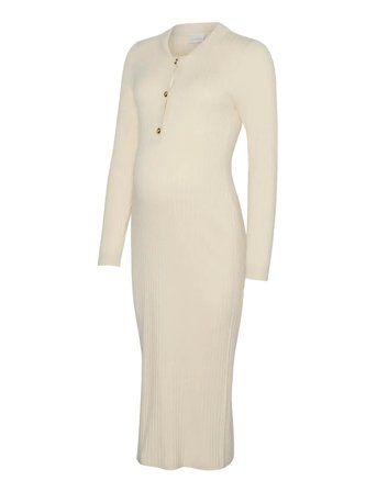 Mlnewsiv Lia L/S Midi Dress 2F Noos Cream Mamalicious