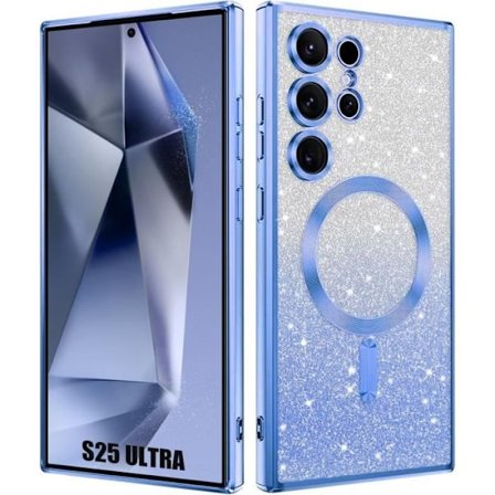 Coque Pailletée - BOOLING - til Samsung Galaxy S25 Ultra - Blød Silikone - Kamerabeskyttelse - Blank Blå