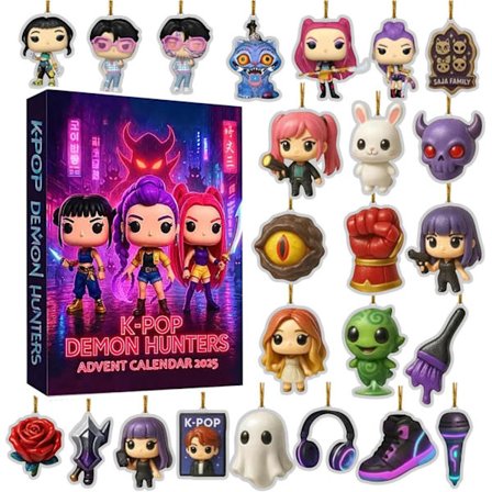 K Pop De-My H-Hunters Merch Julekalender 2025, Jul med 24 Dagers Nedtelling, K-POP Huntrix Rumi Mira Zoey Hunters For Fans, 24 PC Gave Til Barn