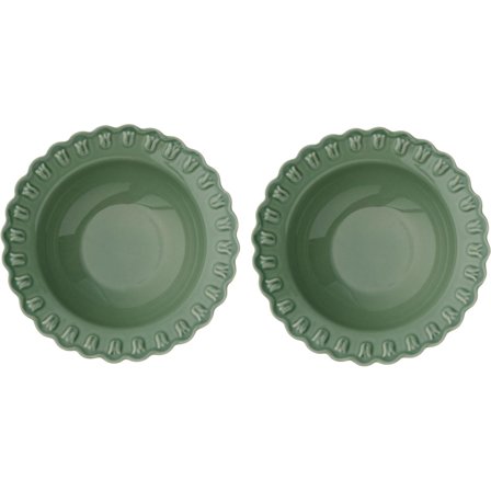 Potteryjo Tulipa dyb tallerken 23 cm, 2-pak, verona grøn | KitchenOne