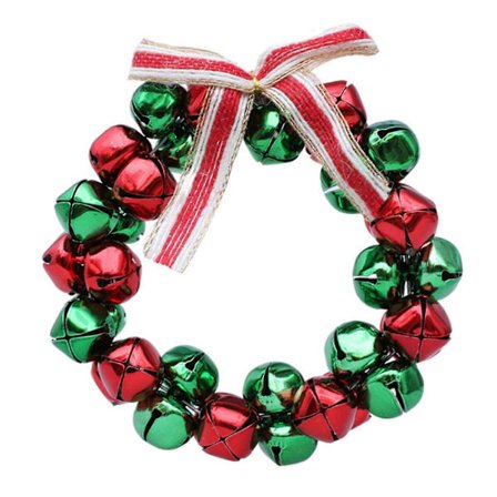 Julgransprydnad Hängande Metall Julgransklocka Dekoration För Ytterdörr Krans Julfest Dekoration Silver vit[D]