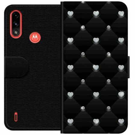 Motorola Moto E7 Power Plånboksfodral Bling Heart