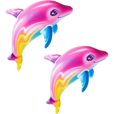 Pink Rainbow Farve Delfin Oppustelige Swimmingpool Legetøj (2 sæt)