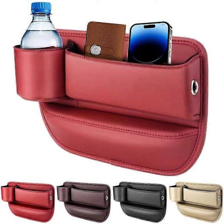 Bil Skinn Koppholder Gap Bag, Sete Gap Oppbevaringsboks, Justerbar Bilsete Oppbevaringsboks, Bilsete Gap Organizer, Justerbar Bilsete Gap Fyller, Bil 