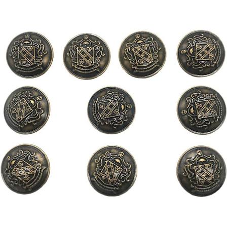 10 stk. Antik messing syjakkeknapper - Vintage bronze metal frakkeknap 1 tomme - 25 mm stor skaft blazerknap, Q2046