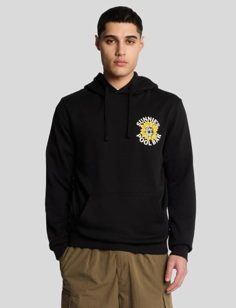 Lyle & Scott Sunnies Pool Bar Graphic Pullover Hoodie - Black - XL