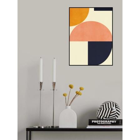 Rainbow Plus Shapes Blue Mustard2 MultiColor 21x30 cm