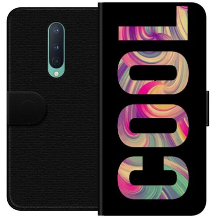 Yhteensopiva Lompakkokotelo OnePlus OnePlus 8 Nykytaiteellinen typografia taiteilu sanaa LOVE nestemäisissä sateenkaariväreissä mustaa taustaa vas