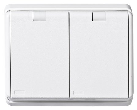 Elko EKO07478 Stikkontakt renhvit, med jord, lokk, Strømbrytere & vegguttak