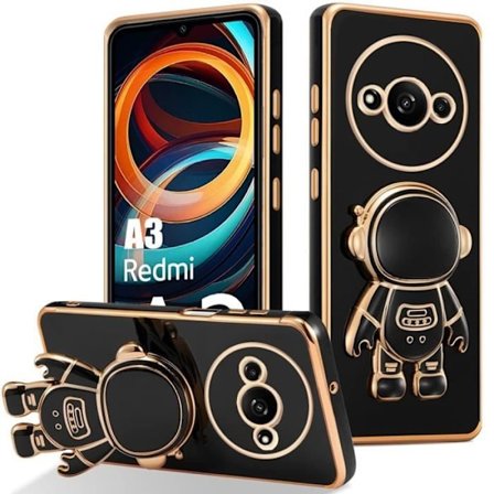Coque - E.F.CONNECTION - Til Xiaomi Redmi A3 - Stødabsorberende Beskyttelse - Flydende Silikone - 3D Astronaut Støtte
