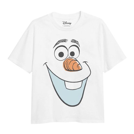 Frozen Flickor Olaf Ansikte T-Shirt 7-8 År Vit