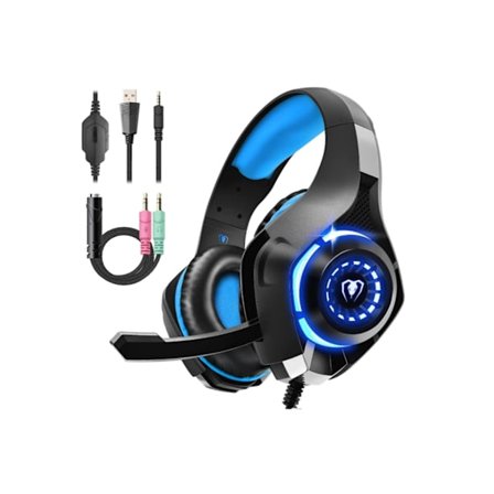 Gaming Headset för Ps4 Ps5 Xbox One Switch PC med brusreducerande mikrofon Djup bas Stereo Ljud Svart YEMAESRE