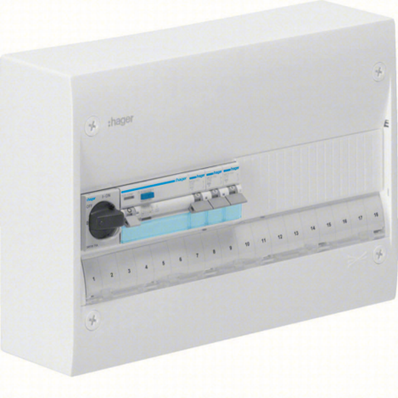 Hager GD118SF Centralapparat Typ: Gamma, IP30 1 x 18 moduler, Elfördelning & strömförsörjning