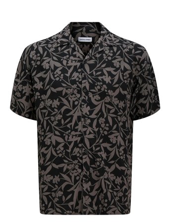Jjjeff Monochrome Resort Shirt Ss Black Jack & J S