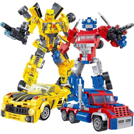 Transforming Building Set, Samlarobjekt 2 in1 Transformation Robot Block Set 2 pcs