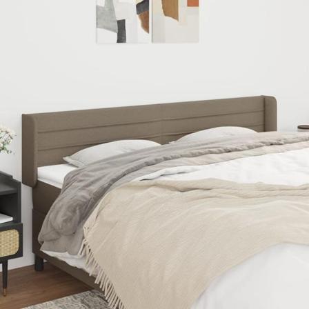 Vidaxl Huvudgavel Med Kanter Taupe 183x16x78/88 Cm Tyg Taupe