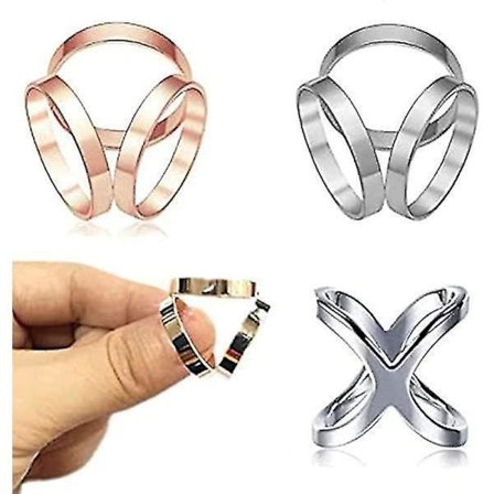 Sjalspænde Beklædning, 4 stk. Sjalspænder, Tre Ringe Mode Sjalring, Sjalspænde, Zink