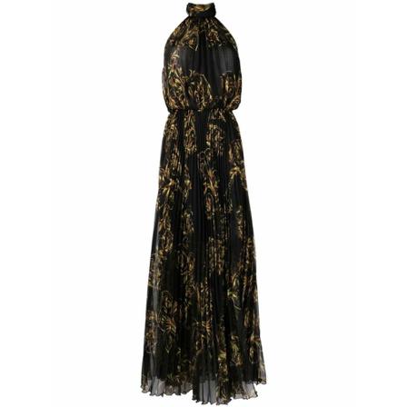 Versace Jeans Couture, Dress Chiffon Print Garland Zwart, Dames, Maat:M