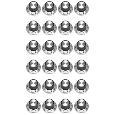 24 x Potentiometer Metal Pot med 0-9 Plade til 6mm Akselknap