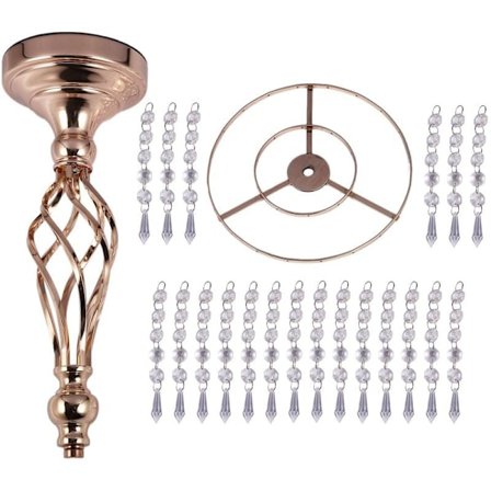 Vridet krystalperle gardin vej roterende føre bryllup tilbehør lysestage blomst stativ vase guld