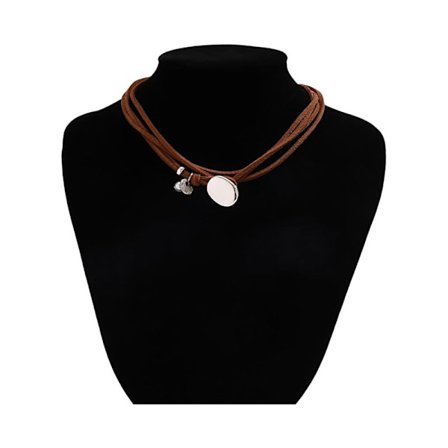 Damhalsband Mockahalsband Turkos Hänge Läderhalsband Western Lager-på-lager Halsband Smycken