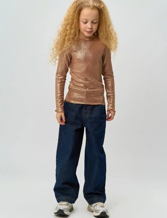 The New Tnrosalind L_S Glitter Tee - Beige - 158/164