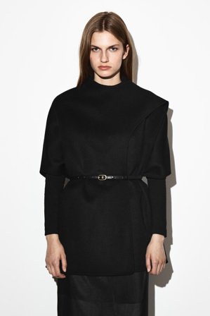 COS Femme Cape Écharpe En Laine Double Face Jacket in Noir